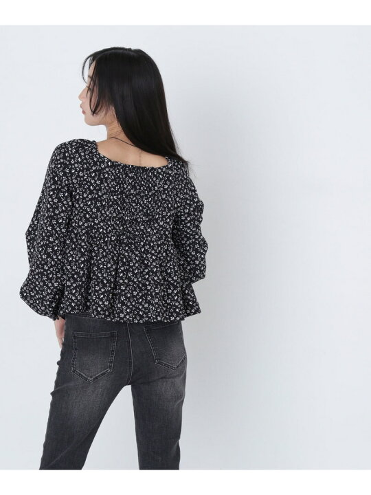 楽天市場】【SALE／50%OFF】ミニフラワープリントペプラムブラウス 