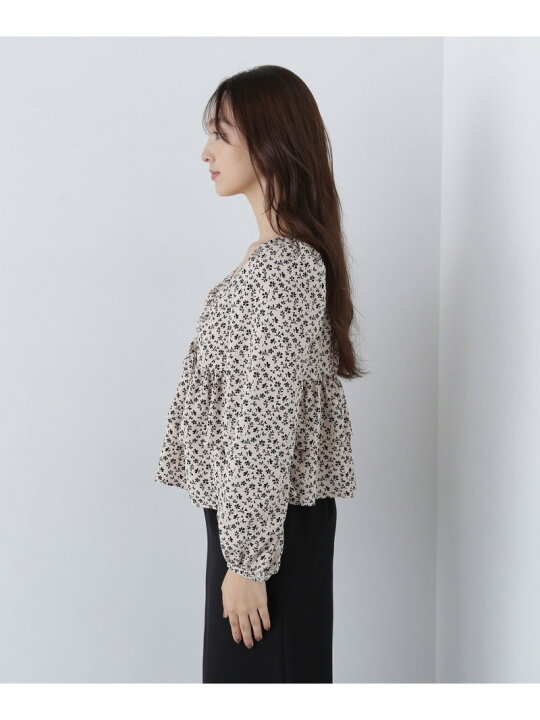 楽天市場】【SALE／50%OFF】ミニフラワープリントペプラムブラウス 