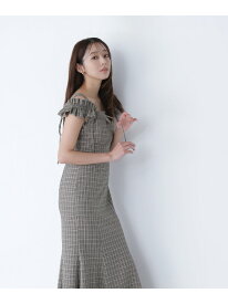 チェックキャミワンピース NATURAL BEAUTY BASIC ナチュラルビューティベーシック ワンピース・ドレス ワンピース イエロー ブルー【送料無料】[Rakuten Fashion]
