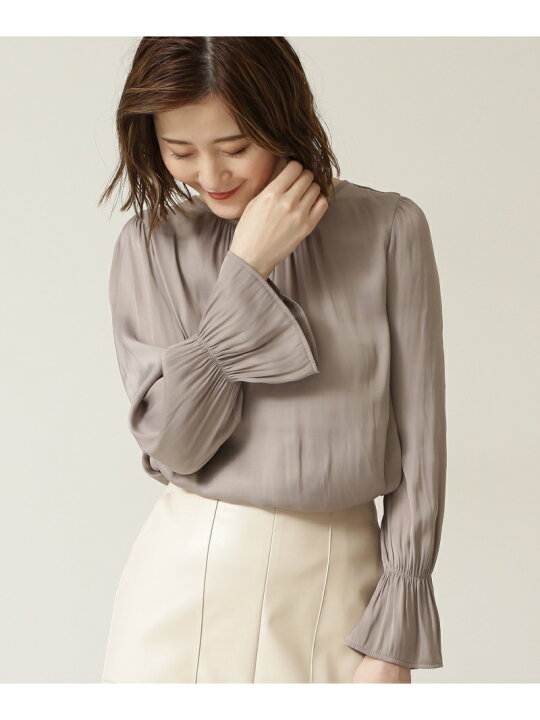 楽天市場】【SALE／50%OFF】サテンフレアスリーブブラウス NATURAL 