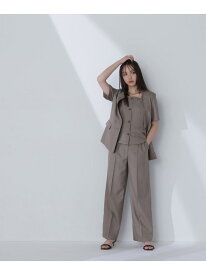 【SALE／30%OFF】リネンライクツイルシリーズ ストレートパンツ NATURAL BEAUTY BASIC ナチュラルビューティベーシック パンツ その他のパンツ カーキグリーン ブラウン【RBA_E】【送料無料】[Rakuten Fashion]
