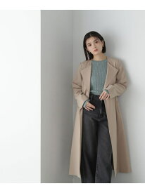 折り返しラペルノーカラーコート 24SS NATURAL BEAUTY BASIC ナチュラルビューティベーシック ジャケット・アウター その他のジャケット・アウター ベージュ グレー パープル ブルー【送料無料】[Rakuten Fashion]