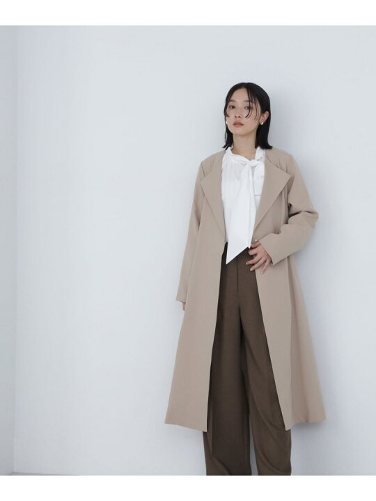 楽天市場】折り返しラペルノーカラーコート 24SS NATURAL BEAUTY BASIC 