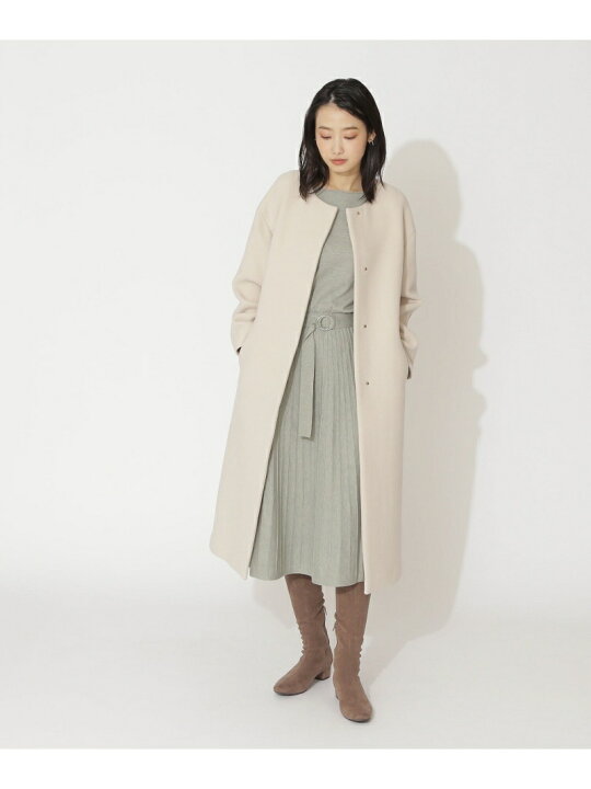 楽天市場】【SALE／30%OFF】ノーカラーダブルクロスコート NATURAL  