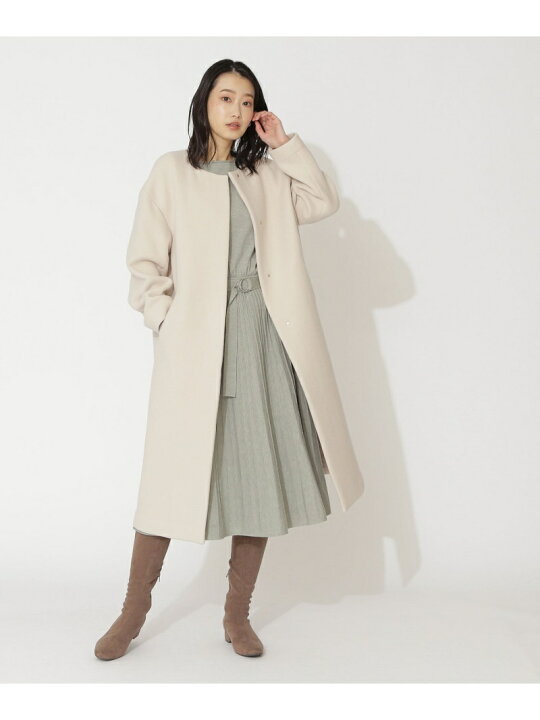 楽天市場】【SALE／30%OFF】ノーカラーダブルクロスコート NATURAL 