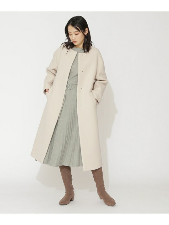 楽天市場】【SALE／30%OFF】ノーカラーダブルクロスコート NATURAL 