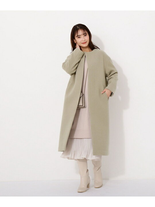 楽天市場】【SALE／30%OFF】ノーカラーダブルクロスコート NATURAL 