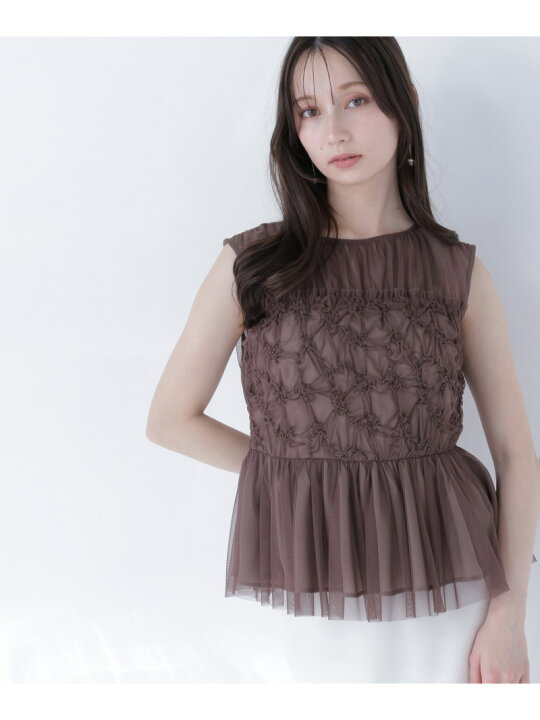 楽天市場】チュールシャーリングブラウス NATURAL BEAUTY BASIC 