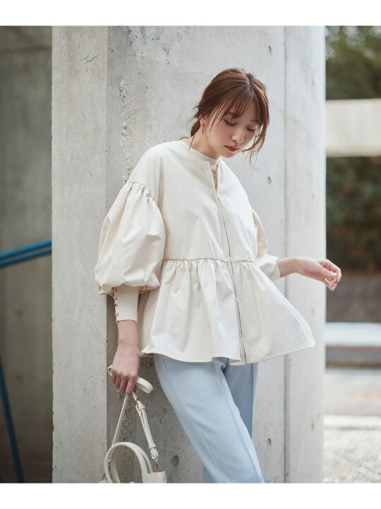 楽天市場】【SALE／50%OFF】バルーンスリーブペプラムフォルムブルゾン 