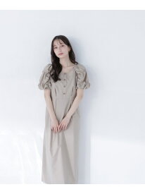 【SALE／30%OFF】パフィースリーブナローワンピース NATURAL BEAUTY BASIC ナチュラルビューティベーシック ワンピース・ドレス ワンピース ブラック ベージュ【RBA_E】【送料無料】[Rakuten Fashion]