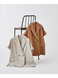 リネンライク SETUP ハーフスリーブジャケット NATURAL BEAUTY BASIC ナチュラルビューティベーシック ジャケット・アウター ブルゾン・ジャンパー オレンジ グレー ベージュ【送料無料】[Rakuten Fashion]