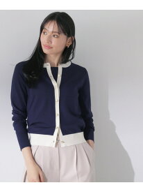 【SALE／30%OFF】バイカラーニットアンサンブル 24SS NATURAL BEAUTY BASIC ナチュラルビューティベーシック トップス カーディガン ネイビー ホワイト グリーン【RBA_E】【送料無料】[Rakuten Fashion]