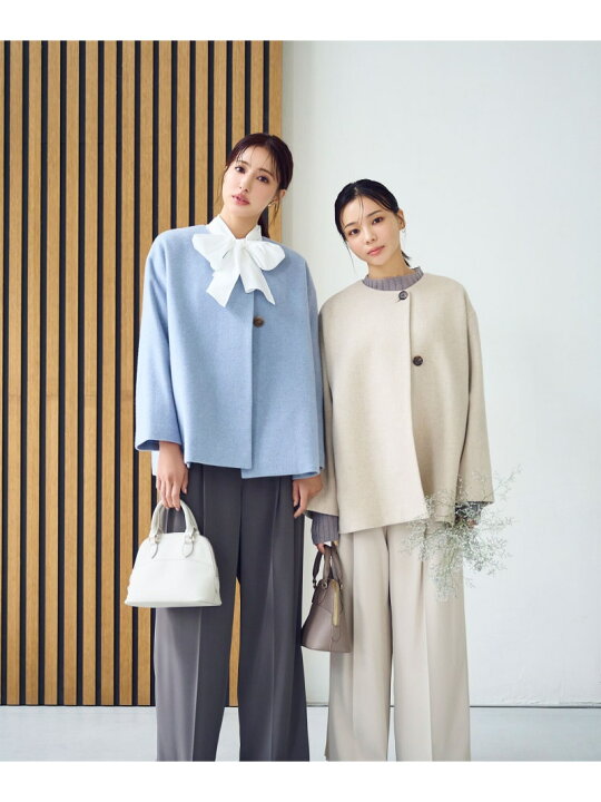 楽天市場】カシミヤブレンドハーフコート NATURAL BEAUTY BASIC 