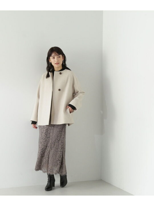 楽天市場】カシミヤブレンドハーフコート NATURAL BEAUTY BASIC 