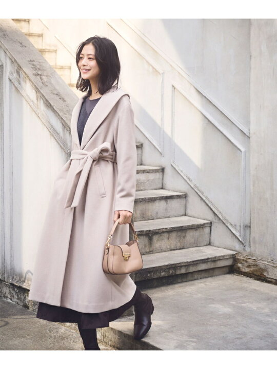 楽天市場】ショールカラーベルテッドコート NATURAL BEAUTY BASIC 