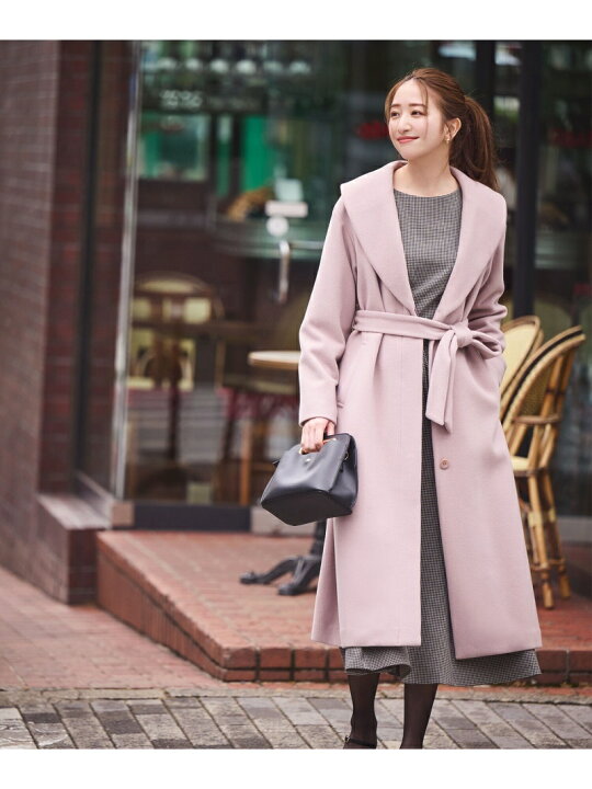 楽天市場】ショールカラーベルテッドコート NATURAL BEAUTY BASIC 