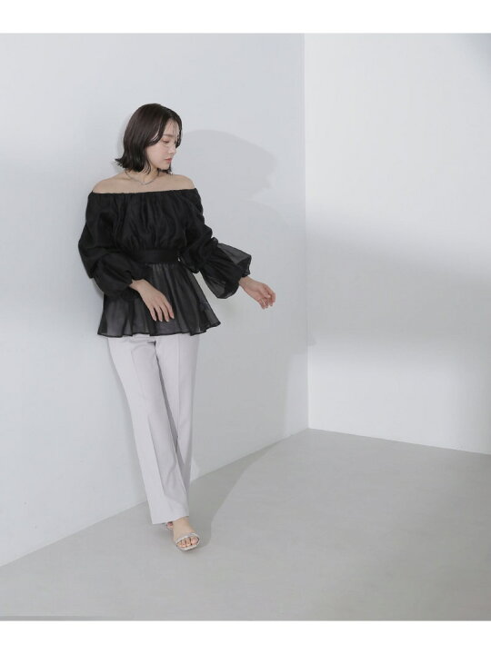 楽天市場】シアーギャザーペプラムブラウス 24SS NATURAL BEAUTY BASIC 