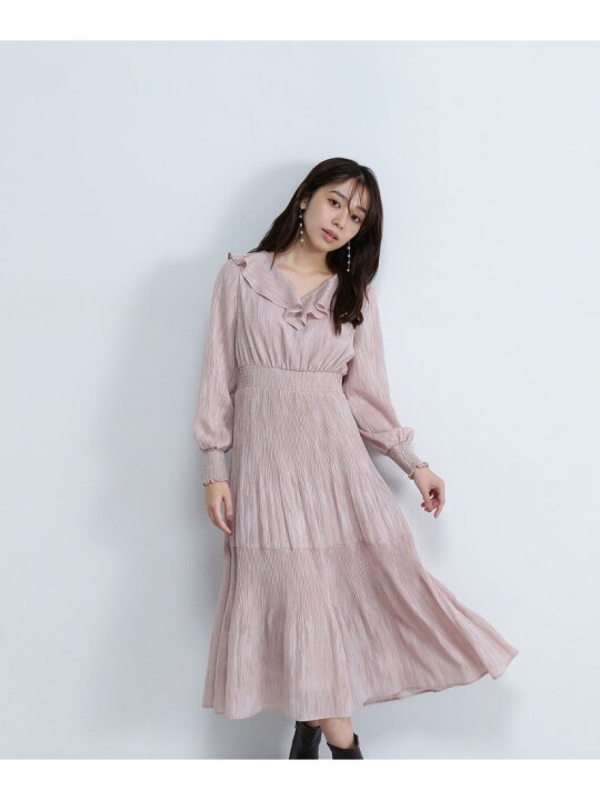 楽天市場】【SALE／30%OFF】ラッフルネックプリーツワンピース 24AW  
