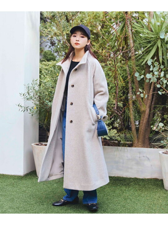 楽天市場】【SALE／60%OFF】スタンドカラーAラインコート NATURAL 