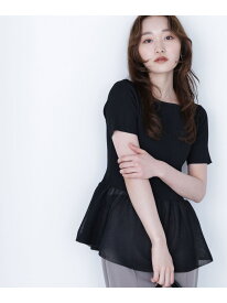 【SALE／50%OFF】シアーペプラムフォルムニット NATURAL BEAUTY BASIC ナチュラルビューティベーシック トップス ニット ブラウン オレンジ ブラック【RBA_E】【送料無料】[Rakuten Fashion]