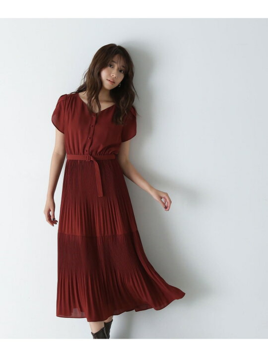 楽天市場】【SALE／50%OFF】チューリップスリーブプリーツワンピース 
