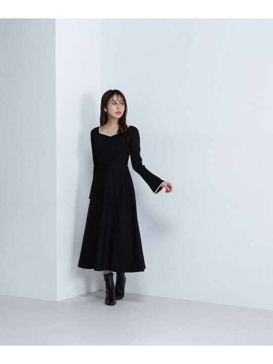 楽天市場】バイカラーハートネックニットワンピース 24AW NATURAL 