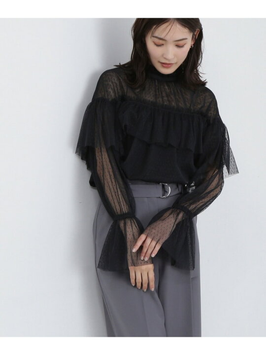 楽天市場】【SALE／60%OFF】チュールドットフリルブラウス NATURAL 