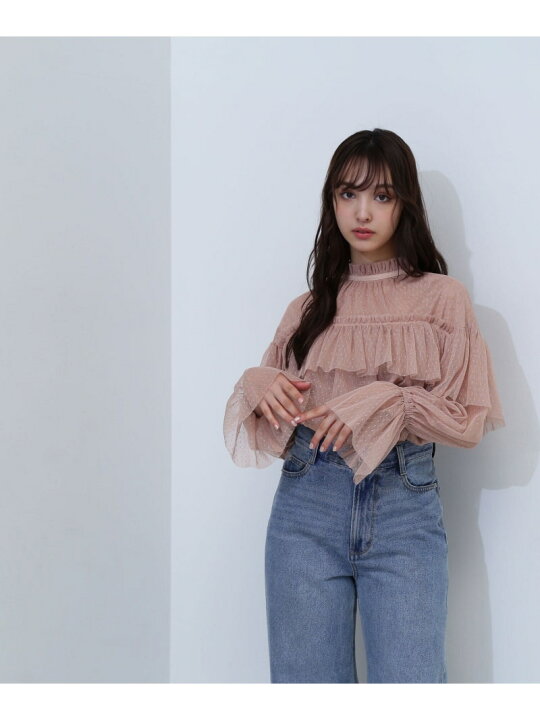 楽天市場】【SALE／60%OFF】チュールドットフリルブラウス NATURAL 