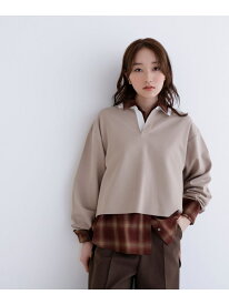 【SALE／60%OFF】クロップドポロカラートップス NATURAL BEAUTY BASIC ナチュラルビューティベーシック トップス カットソー・Tシャツ ベージュ ネイビー グレー【RBA_E】[Rakuten Fashion]