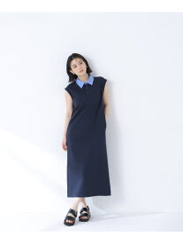 シャツカラーカットソーワンピース NATURAL BEAUTY BASIC ナチュラルビューティベーシック スーツ・フォーマル セットアップスーツ ベージュ ネイビー【送料無料】[Rakuten Fashion]