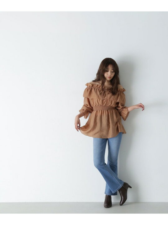 楽天市場】【SALE／60%OFF】シアーフリルペプラムブラウス NATURAL 