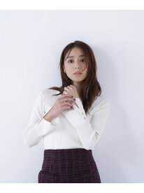 【SALE／30%OFF】Vネックハトメスリーブリブニット NATURAL BEAUTY BASIC ナチュラルビューティベーシック トップス ニット ホワイト グリーン【RBA_E】【送料無料】[Rakuten Fashion]