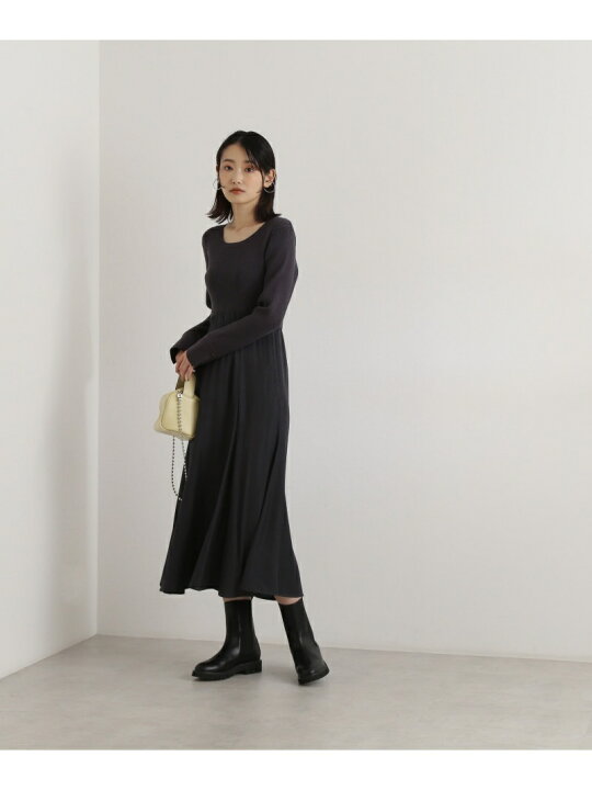 楽天市場】【SALE／30%OFF】サテンドッキングニットワンピース NATURAL  