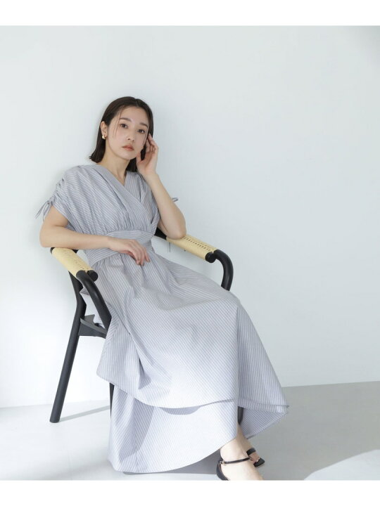 楽天市場】【SALE／10%OFF】ドロストスリーブストライプワンピース 