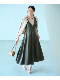 【SALE／50%OFF】Vネックサイドバックルジャンスカ NATURAL BEAUTY BASIC ナチュラルビューティベーシック ワンピース・ドレス ワンピース ベージュ ブラウン グレー【RBA_E】【送料無料】[Rakuten Fashion]