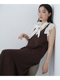 バックストラップジャンスカ NATURAL BEAUTY BASIC ナチュラルビューティベーシック ワンピース・ドレス ワンピース ブラック ブラウン【送料無料】[Rakuten Fashion]