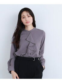【SALE／30%OFF】ダブルラッフルボウブラウス NATURAL BEAUTY BASIC ナチュラルビューティベーシック トップス シャツ・ブラウス ホワイト グレー ピンク【RBA_E】【送料無料】[Rakuten Fashion]