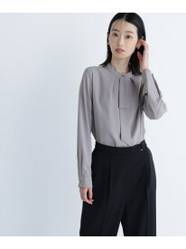 【SALE／10%OFF】タックナロータイブラウス NATURAL BEAUTY BASIC ナチュラルビューティベーシック トップス シャツ・ブラウス ブラウン ブルー【RBA_E】【送料無料】[Rakuten Fashion]