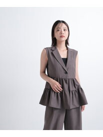 SETUP ペプラムジレブラウス NATURAL BEAUTY BASIC ナチュラルビューティベーシック トップス シャツ・ブラウス ブルー【送料無料】[Rakuten Fashion]