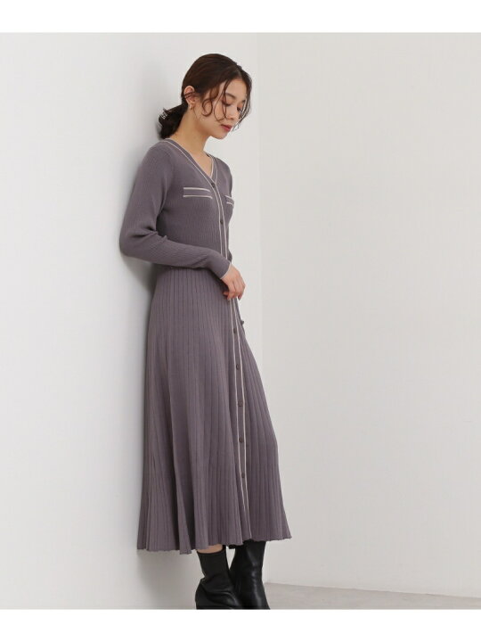楽天市場】【SALE／30%OFF】バイカラープリーツニットワンピース 