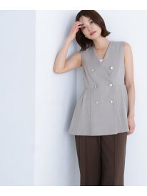 【SALE／40%OFF】メタルボタンペプラムジレ NATURAL BEAUTY BASIC ナチュラルビューティベーシック ジャケット・アウター ブルゾン・ジャンパー グレー ベージュ ネイビー【RBA_E】【送料無料】[Rakuten Fashion]