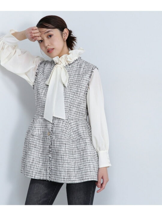 楽天市場】【SALE／30%OFF】ツイードジレシリーズ ペプラムツイード 