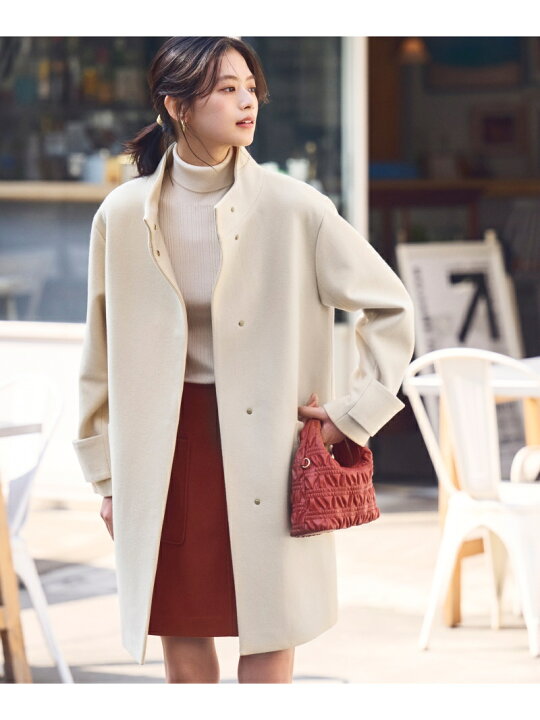 楽天市場】【SALE／50%OFF】MANTECOスタンドカラーコート NATURAL  