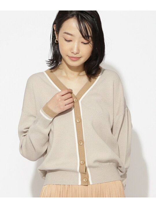 楽天市場】【SALE／50%OFF】バイカラーニットカーディガン NATURAL 