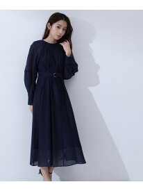【SALE／50%OFF】ベルテッドフォルムシアーワンピース NATURAL BEAUTY BASIC ナチュラルビューティベーシック ワンピース・ドレス ワンピース ネイビー ベージュ【RBA_E】【送料無料】[Rakuten Fashion]