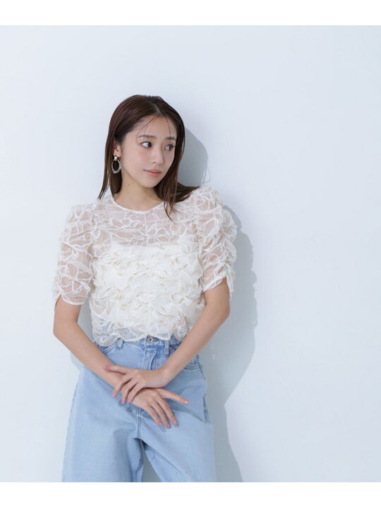 楽天市場】フラワーチュールシャーリングブラウス NATURAL BEAUTY 