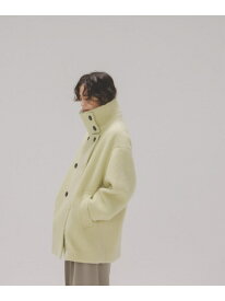 【SALE／30%OFF】スタンドネックシャギーミディコート NATURAL BEAUTY BASIC ナチュラルビューティベーシック ジャケット・アウター ブルゾン・ジャンパー グレー グリーン【RBA_E】【送料無料】[Rakuten Fashion]