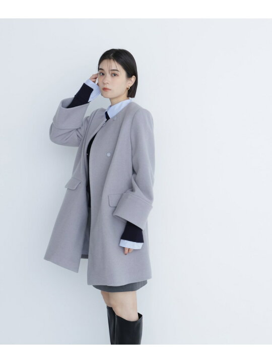 値下げ★NATURAL BEAUTY BASIC ノーカラーコート NATURAL BEAUTY BASIC（ナチュラルビューティーベーシック）の「ウールコクーンコート（ノーカラーコート）」 - WEAR 