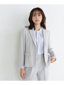 PeサテンストレッチSETUPシリーズ テーラードジャケット 24SS NATURAL BEAUTY BASIC ナチュラルビューティベーシック ジャケット・アウター テーラードジャケット・ブレザー グレー ネイビー【送料無料】[Rakuten Fashion]