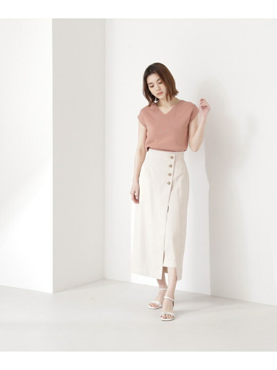 楽天市場】【SALE／50%OFF】ラップ風サイドボタンスカート NATURAL  